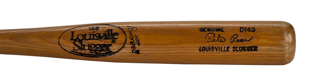 1984-85 Pete Rose Game Issued and Signed Louisville Slugger D143 Model Bat (PSA/DNA)